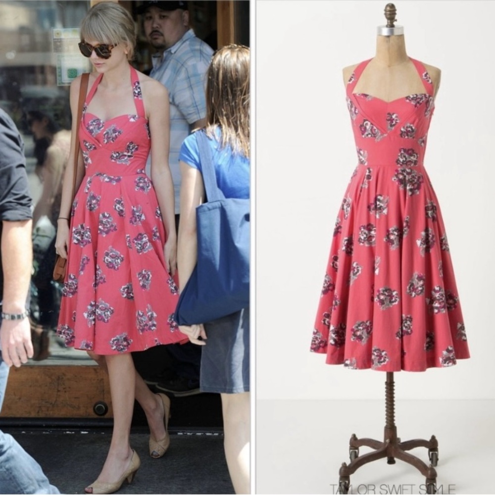 Girls of Savoy Anthropologie Akebon Halter Swing Dress Taylor Swift Style Medium